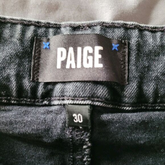 Paige Jeans Womens Size 30 Black Sasha Wide Leg High Rise Denim 30x30.5 Stretchy - Picture 3 of 8